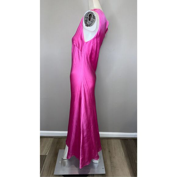 NWT CYNTHIA ROWLEY Claudia Silk Bias Sleeveless Midi Dress - Pink Size 10 $495 - Picture 7 of 8